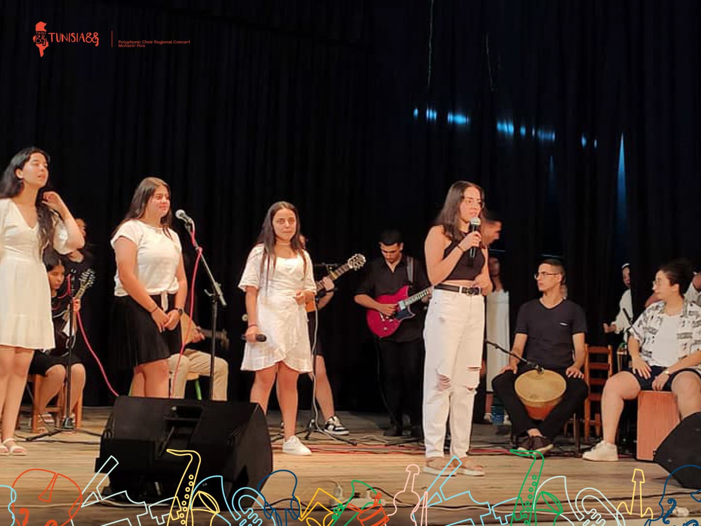 Tunisia88 choir performance on stage